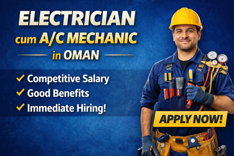Electrician Cum A/C Mechanic Jobs in Oman